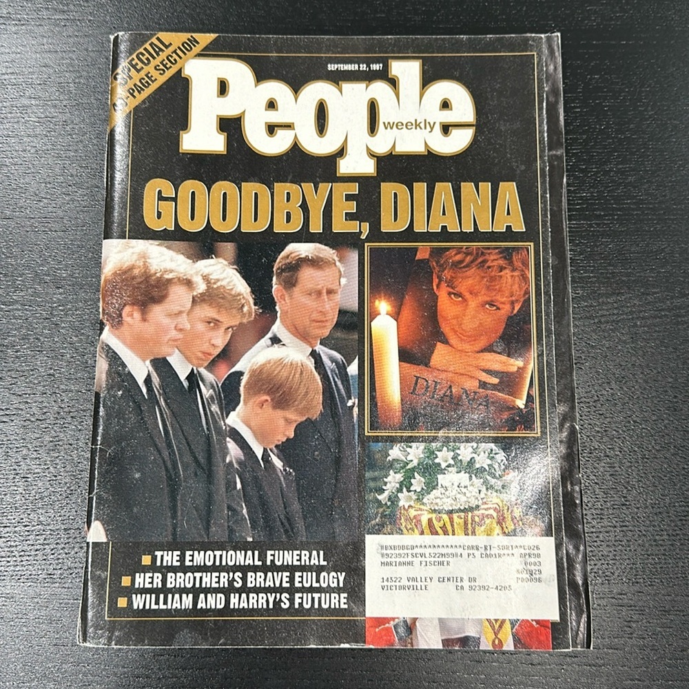 Vintage People Magazine - Princess Diana Funeral September 1997